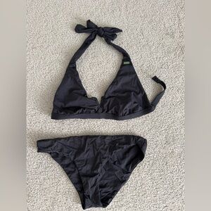 Roxy Black Swim Top with Subtle Logo